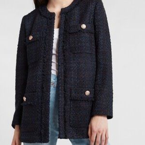 EXPRESS LONG GOLD BUTTON BOUCLE BLAZER - new with tags never worn